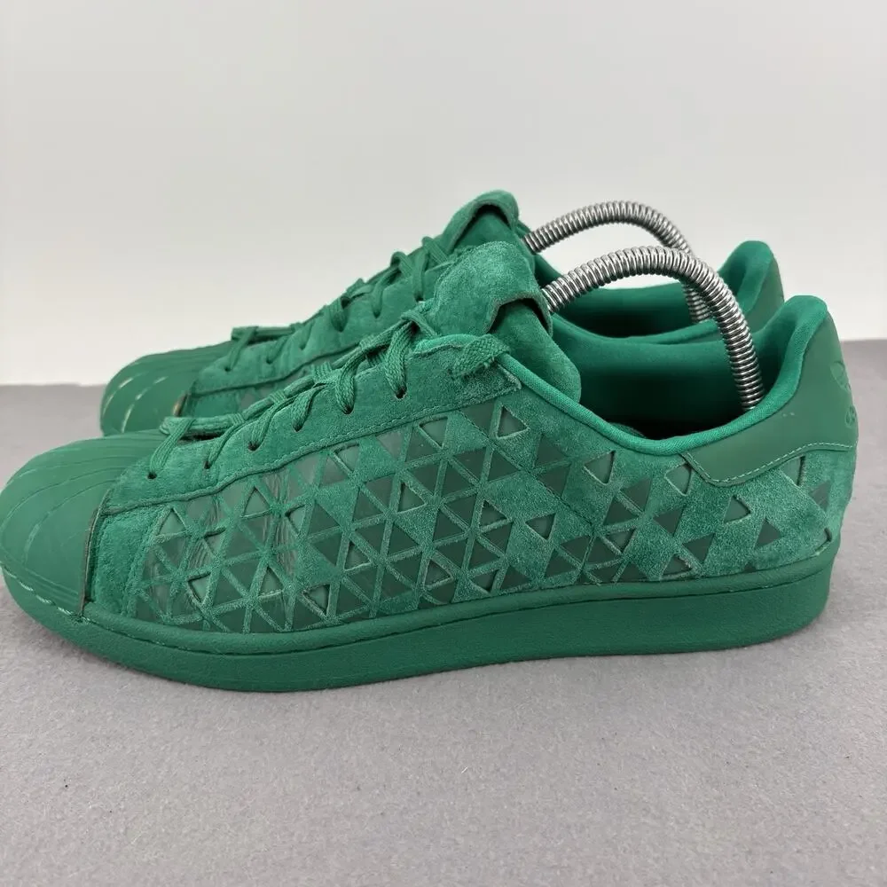 Adidas Superstar Xeno Mens Reflective Shoes Green AQ8186 - Size 9.5 Low Top